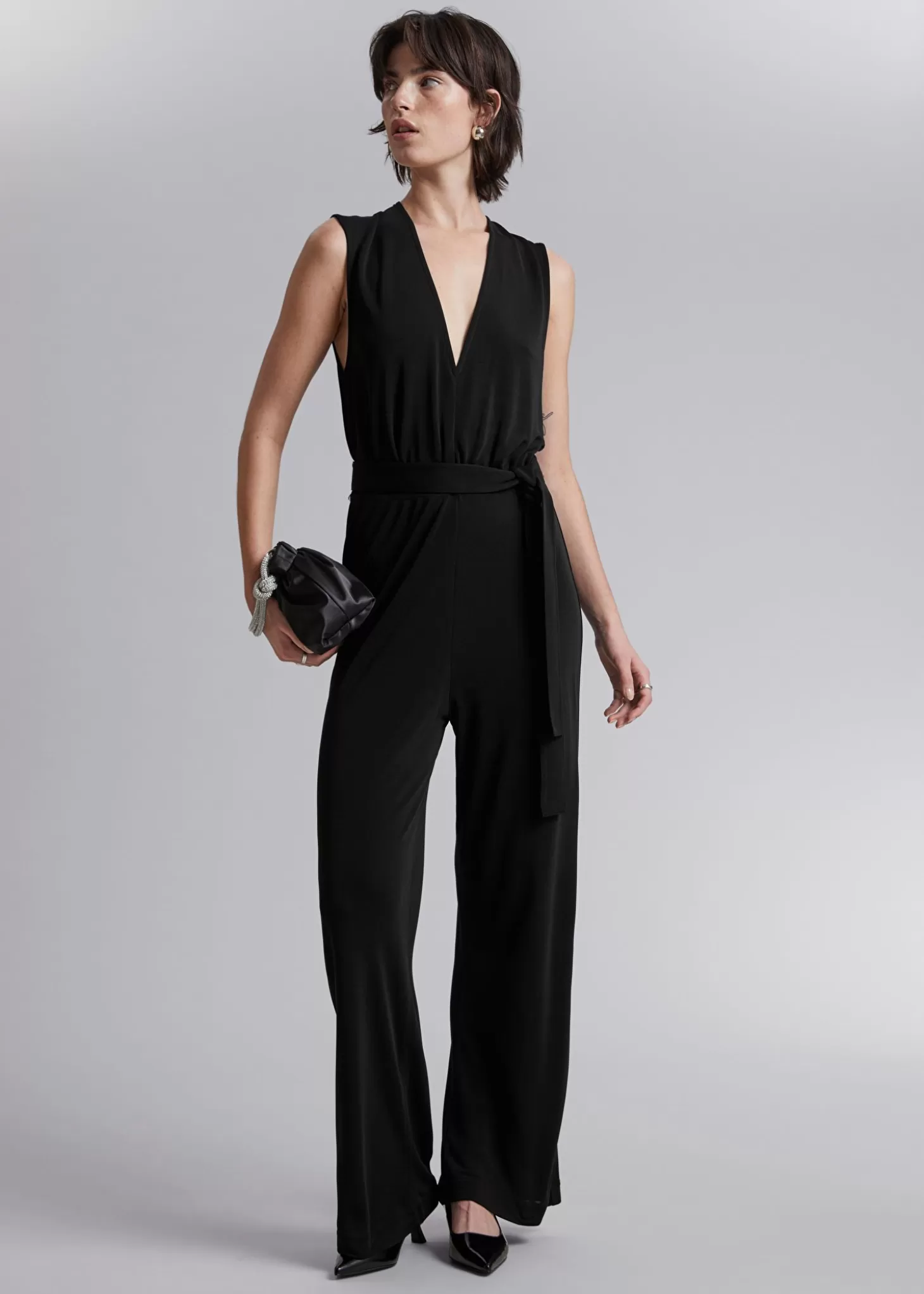 Outlet & Other Stories Aermelos Jumpsuit Med Aben Ryg Sort