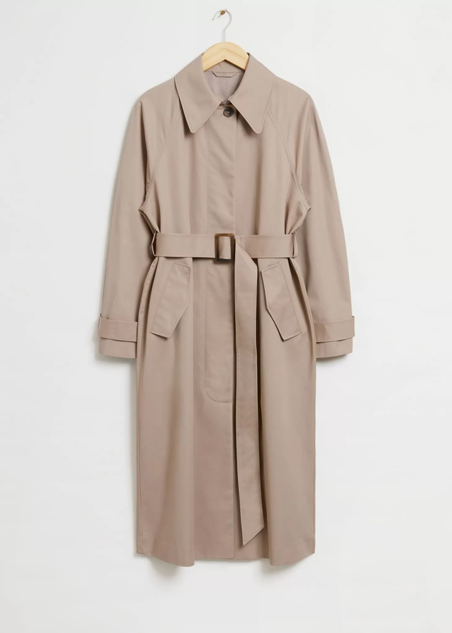 Hot & Other Stories Afslappet Mellemlang Trenchcoat Beige