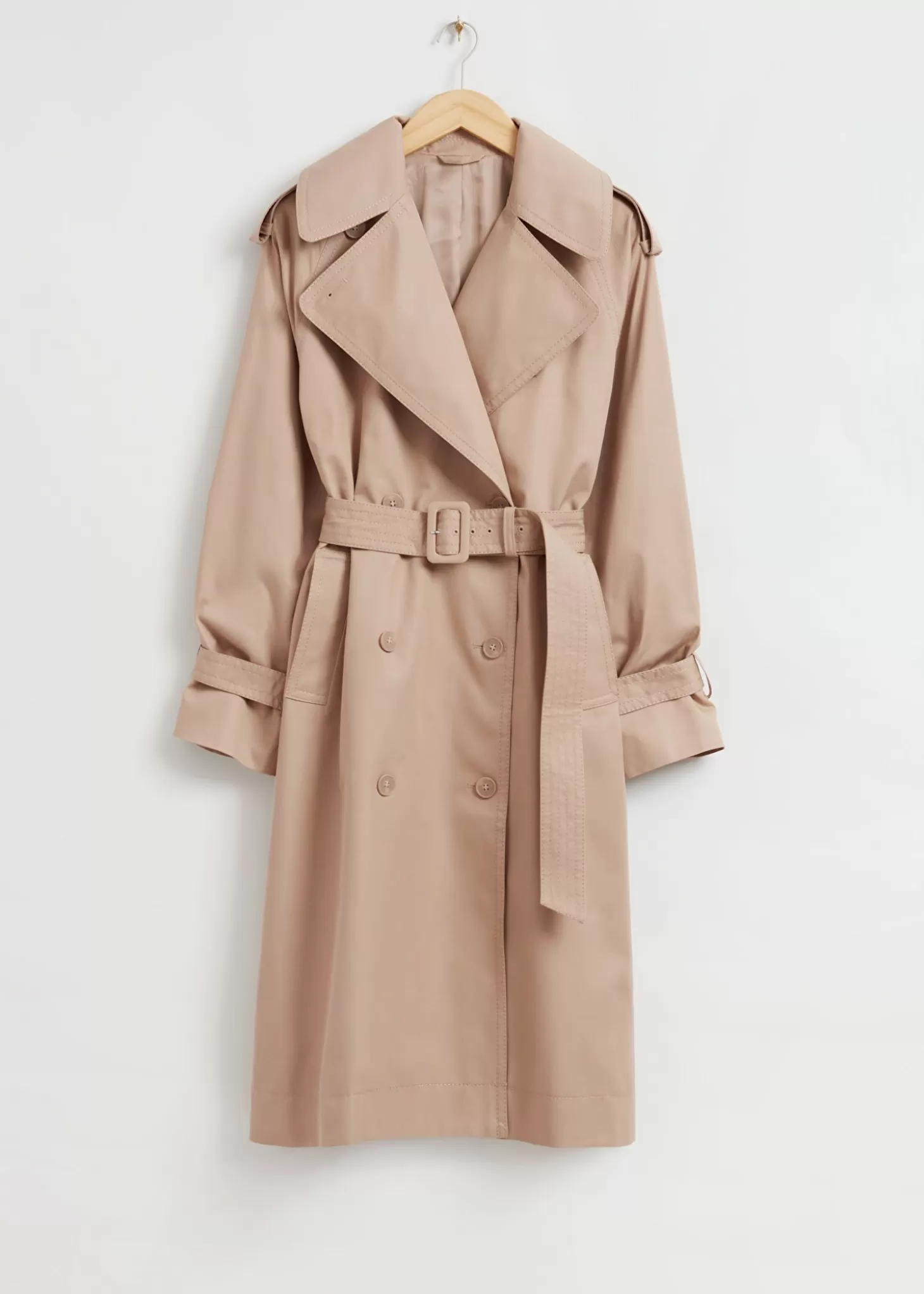 Discount & Other Stories Afslappet Trenchcoat Med Lang Pasform Stovet Beige