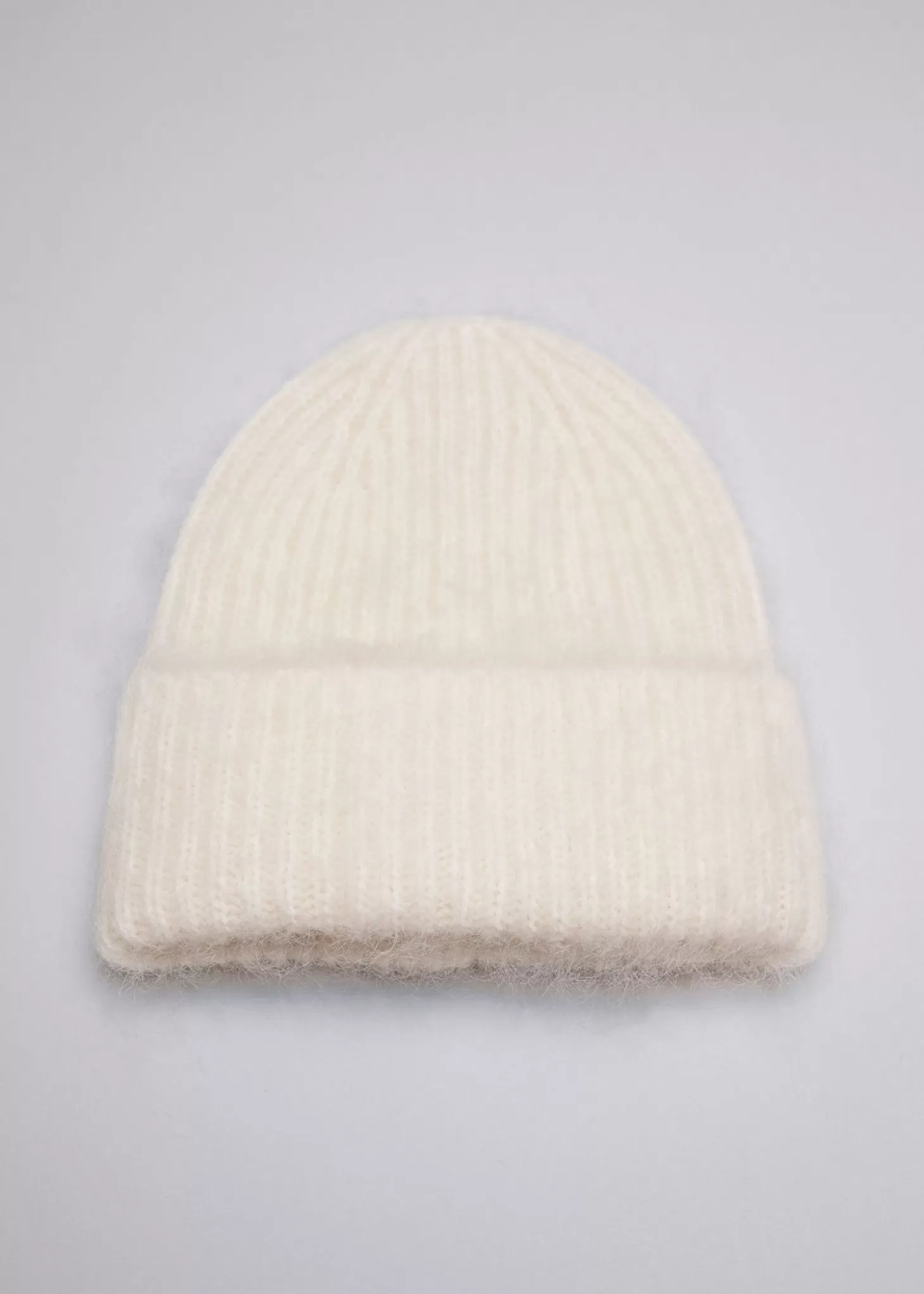 Discount & Other Stories Borstet Mohair-Blend Beanie Flode