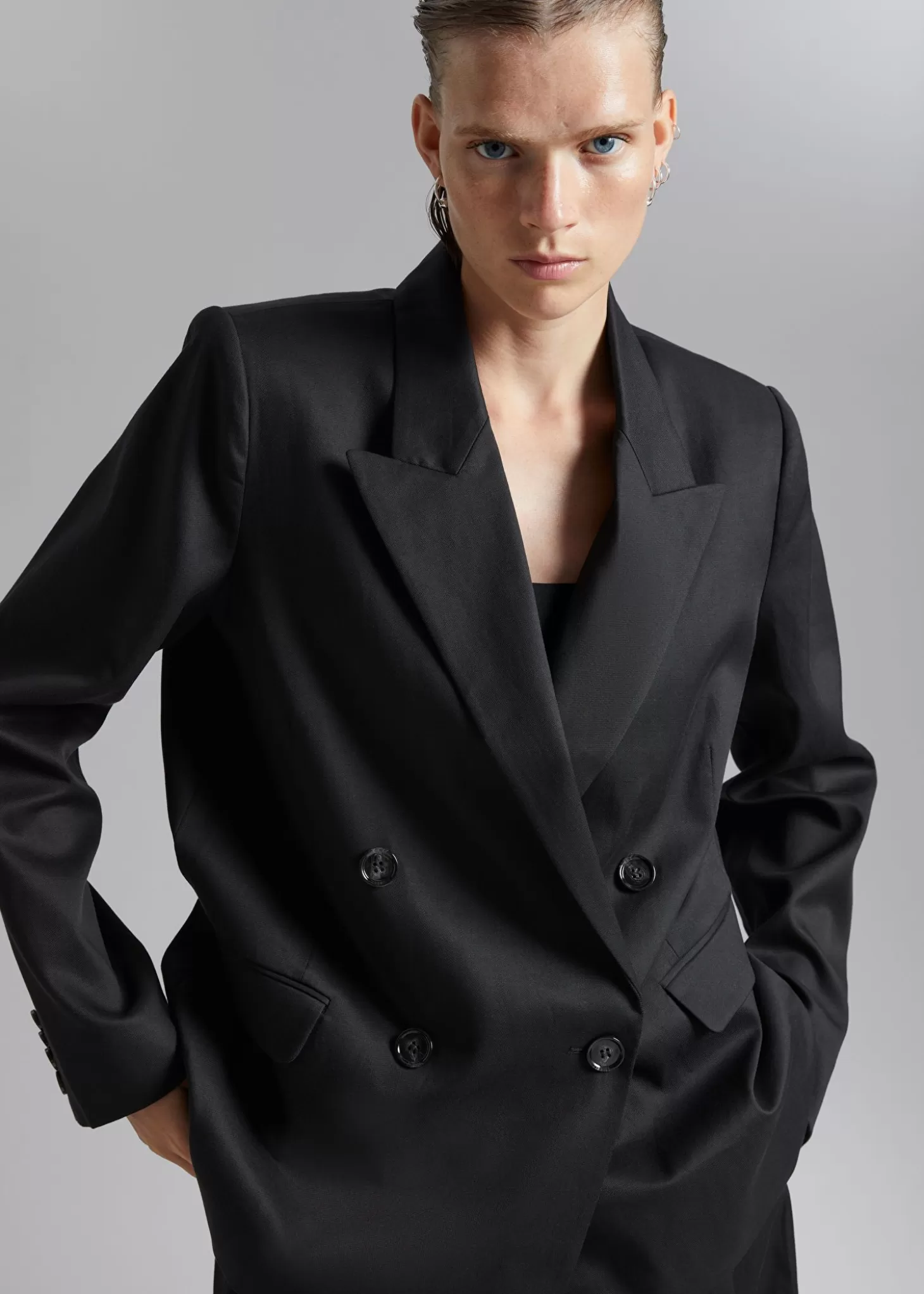 Hot & Other Stories Dobbeltradet Blazer Sort