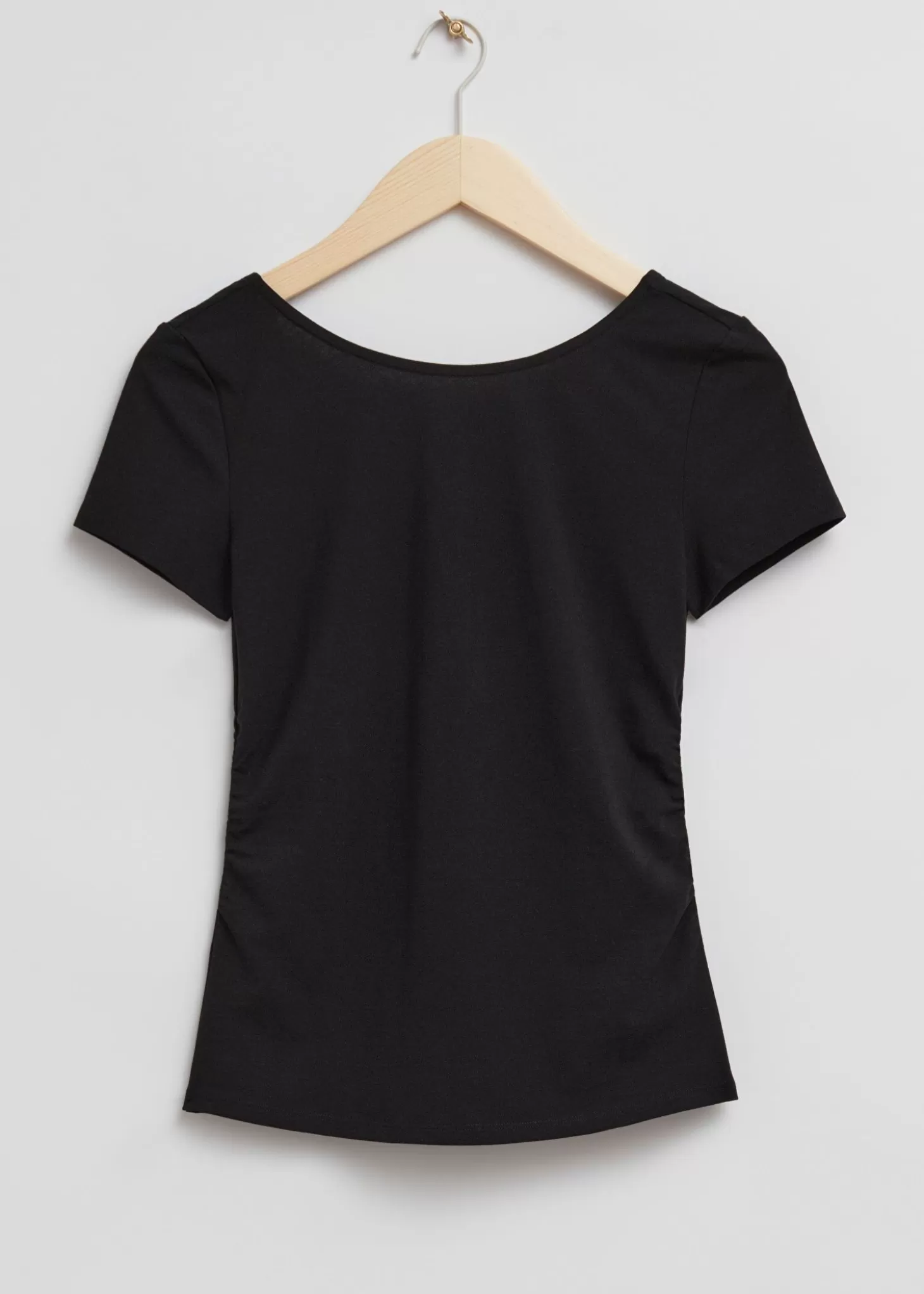 Flash Sale & Other Stories Fitted Ruched Detail T-Shirt Sort