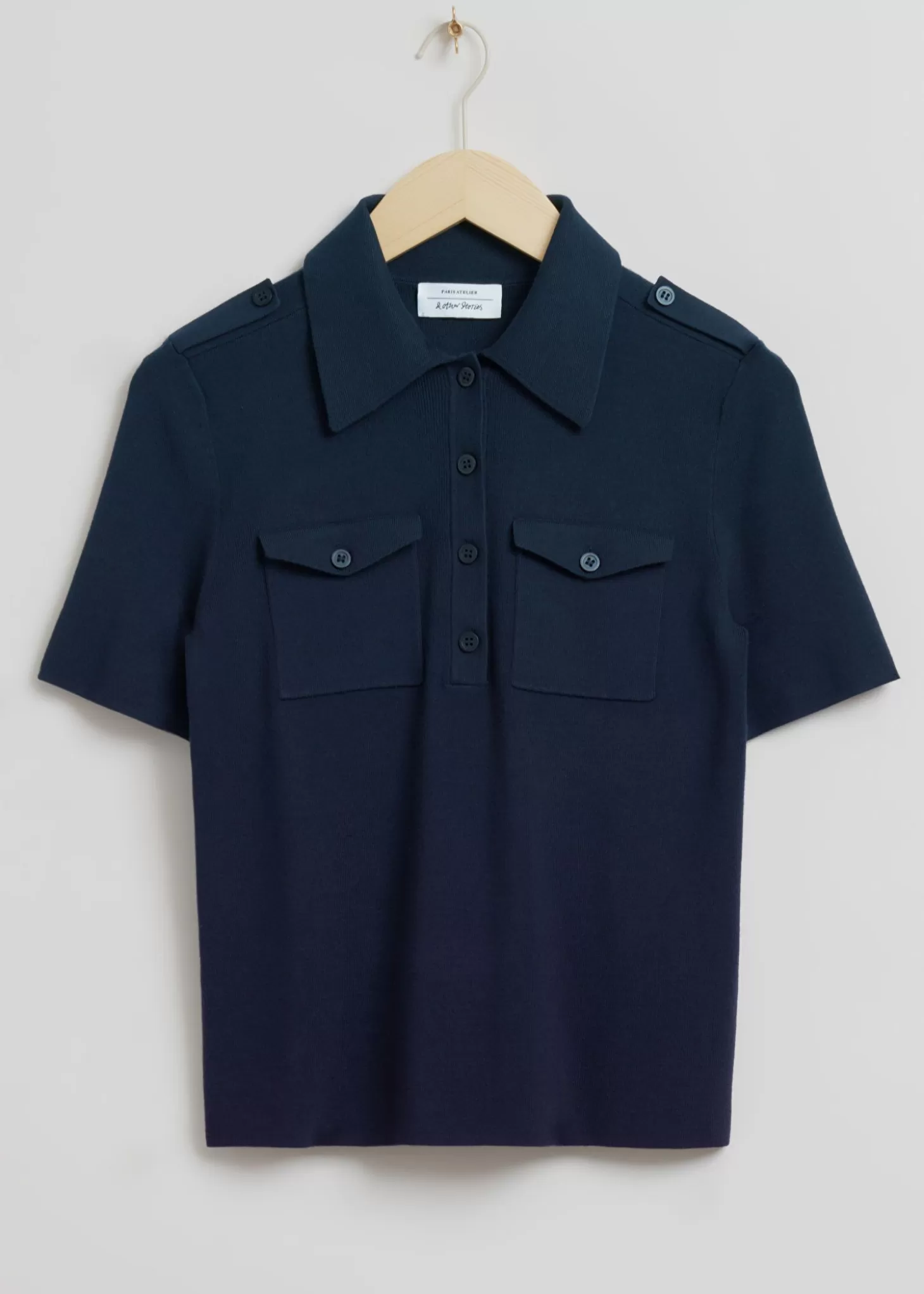 Best Sale & Other Stories Fitted Uniform Detail Polo Shirt Morkebla