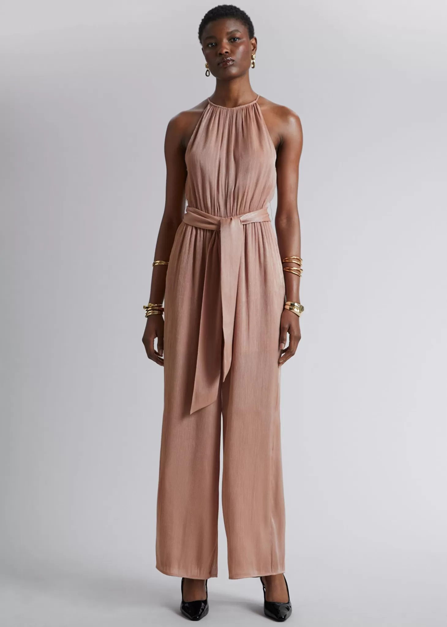 Shop & Other Stories Halterneck Jumpsuit Med Baelte Stovet Rose