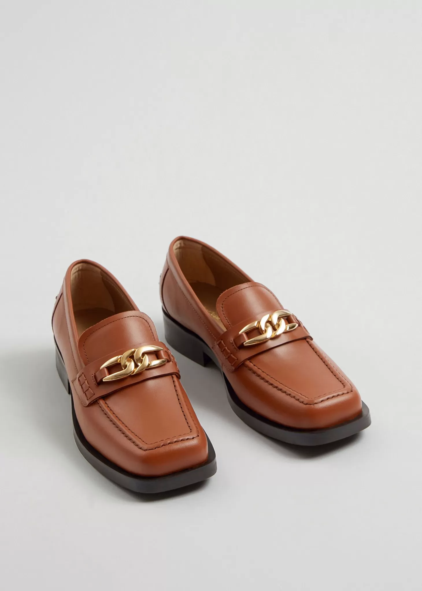 Sale & Other Stories Laederloafers Med Firkantet Ta Cognac