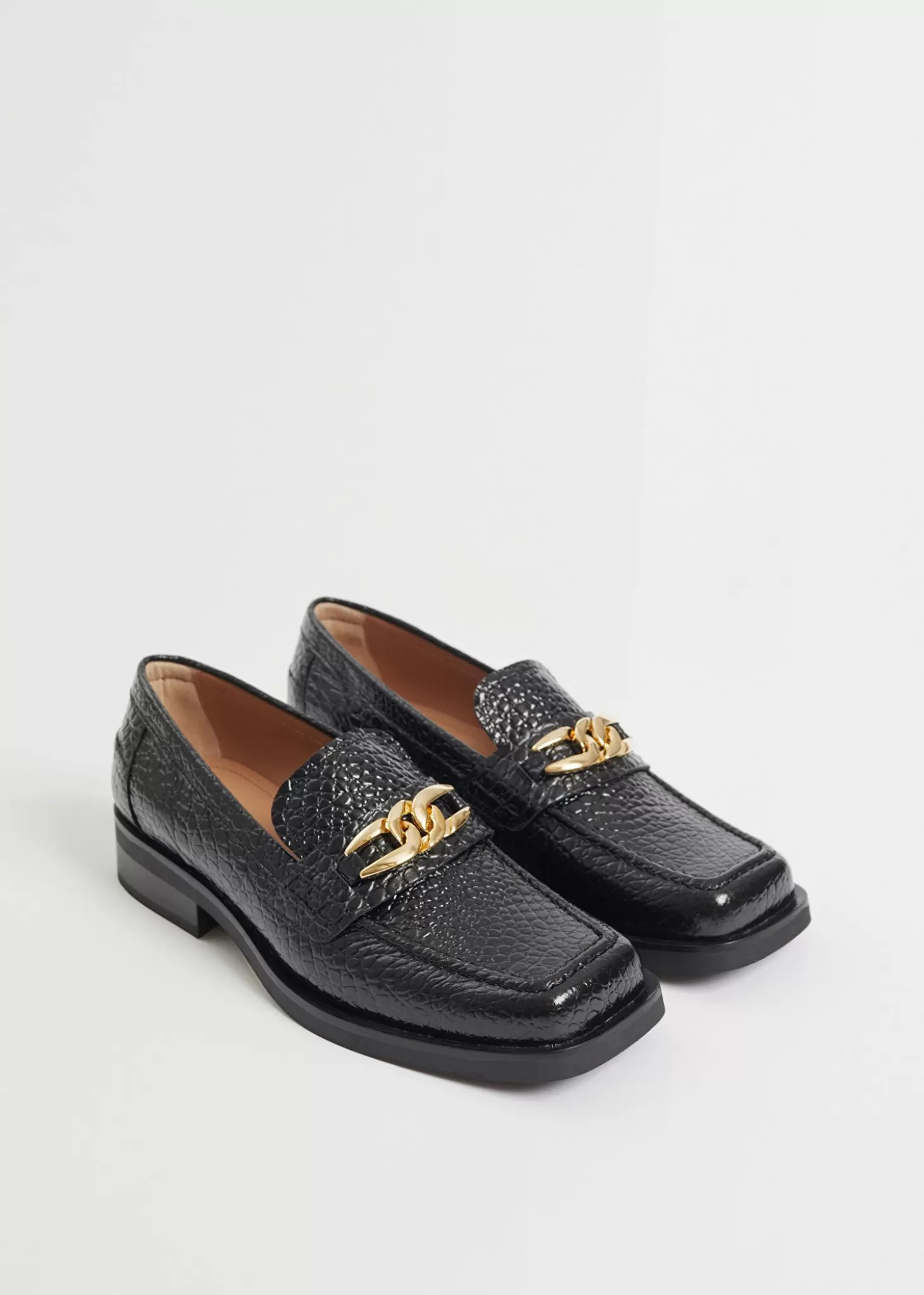 Sale & Other Stories Laederloafers Med Firkantet Ta Sort