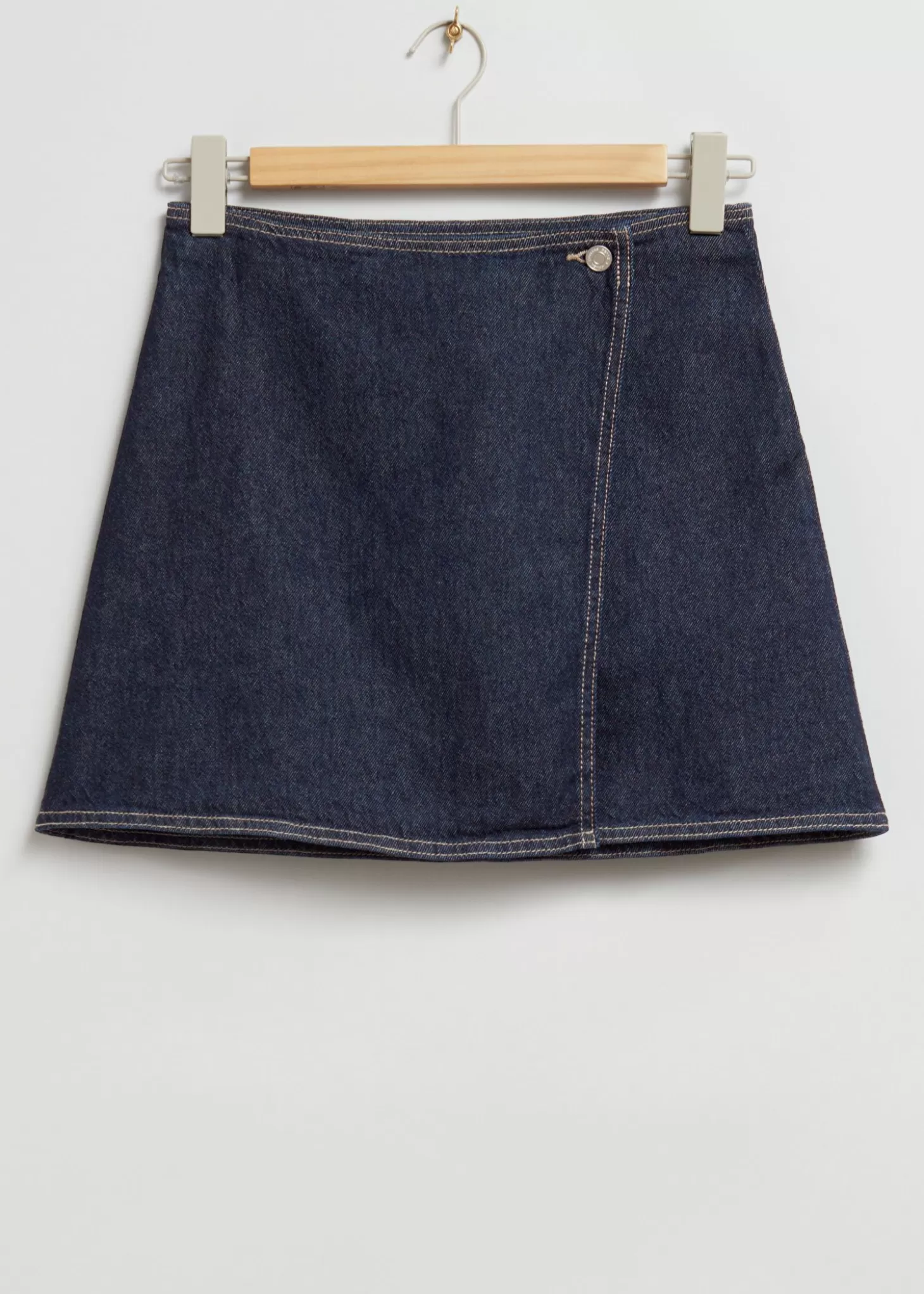 Cheap & Other Stories Lav-Talje Denim Sla-Om Nederdel Morkebla Vasket Denim