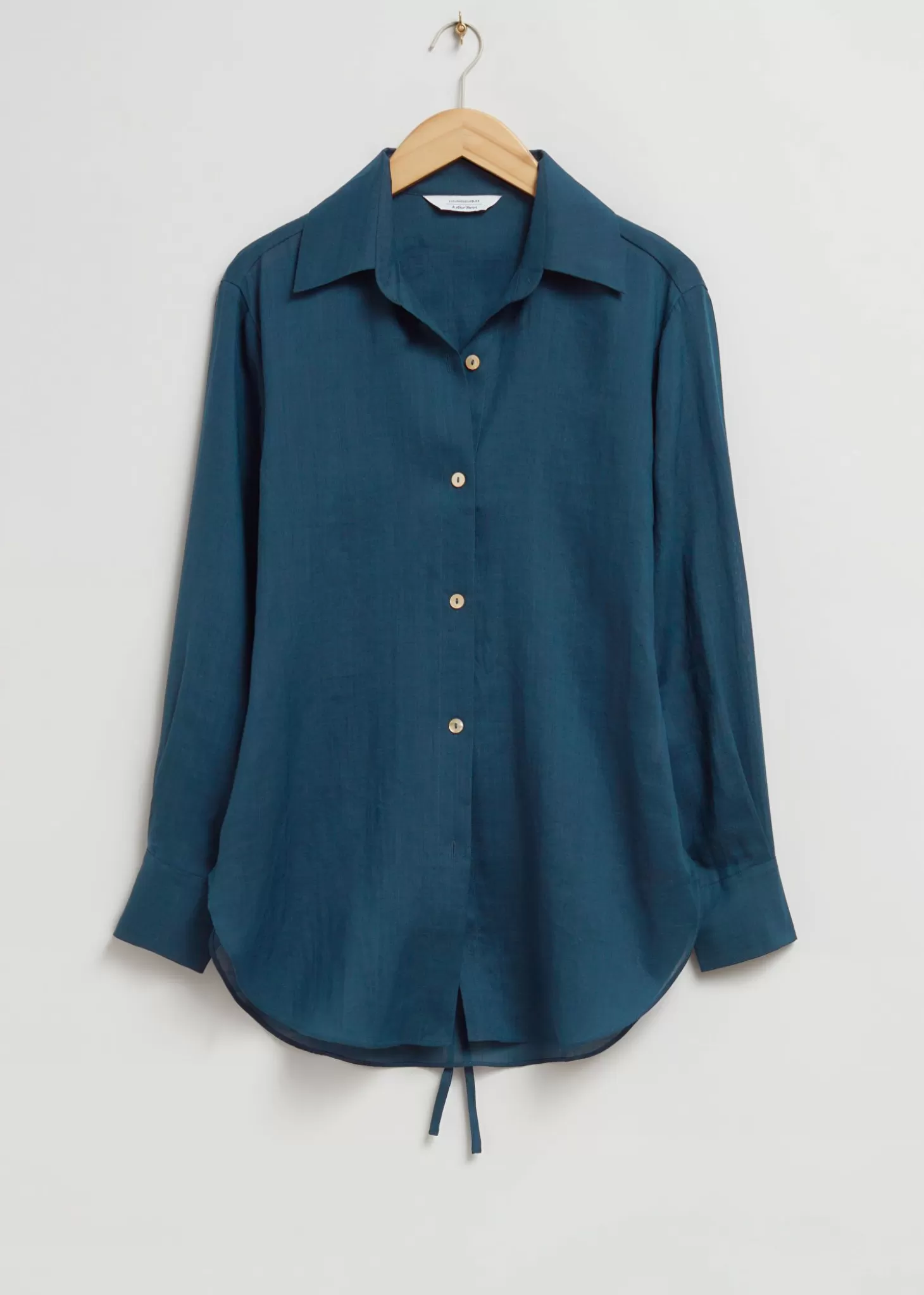 Best & Other Stories Loose-Fit Back-Tie Detail Shirt Morkebla