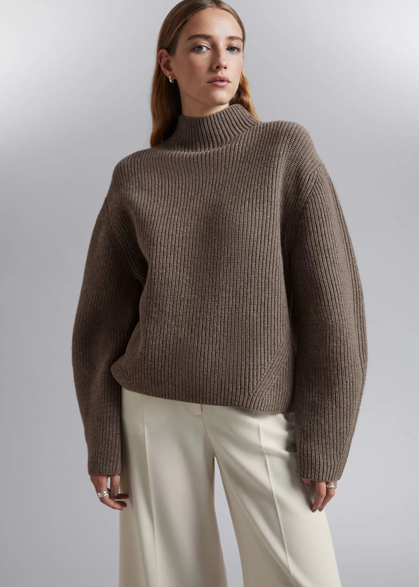 Outlet & Other Stories Mock Neck Merino Jumper Muldvarp