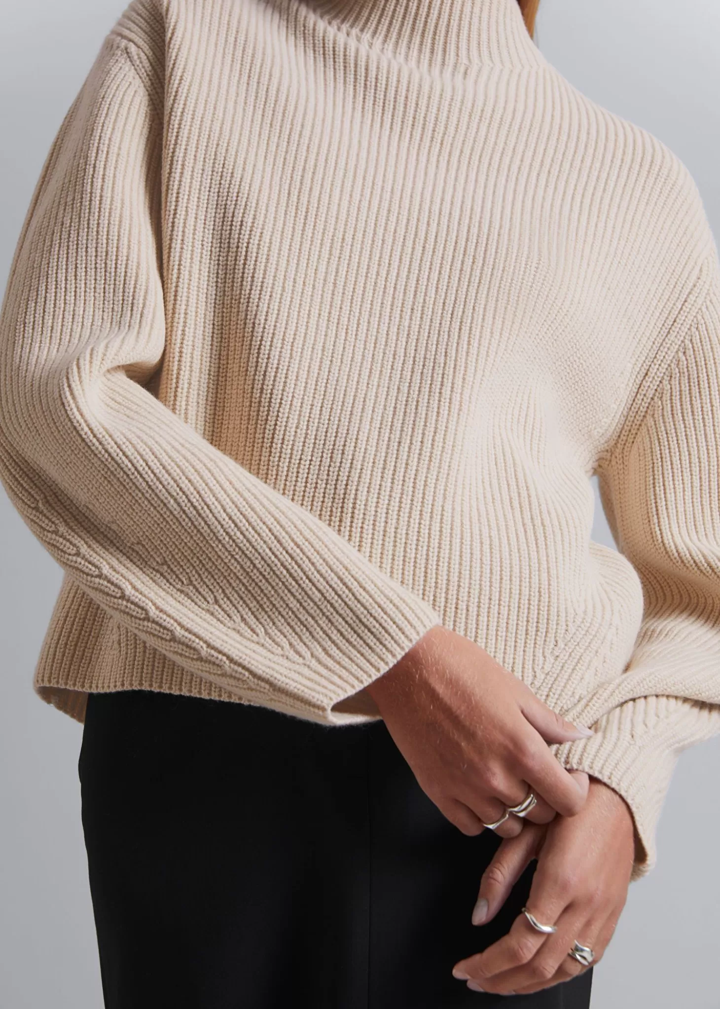 Store & Other Stories Mock Neck Merino Jumper Flode