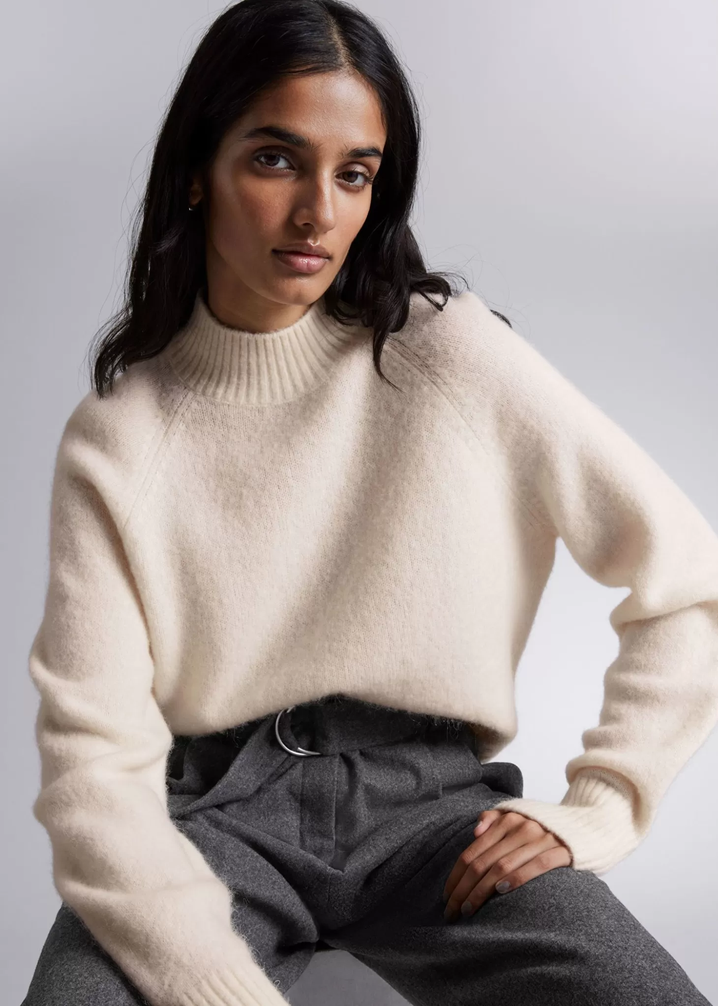 Cheap & Other Stories Mock Neck Uld Jumper Flode