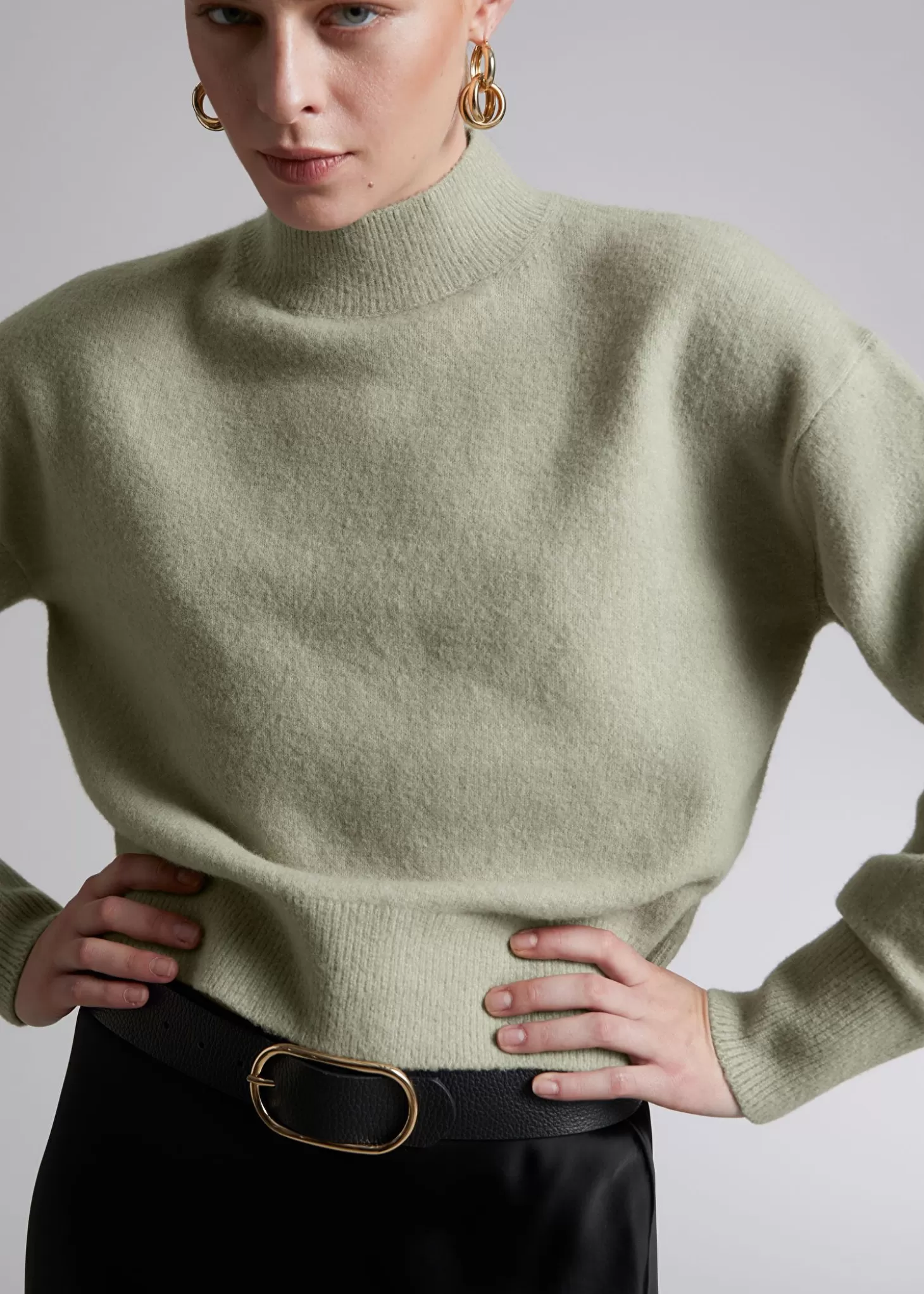 Best Sale & Other Stories Mock-Neck Sweater Lys Khaki