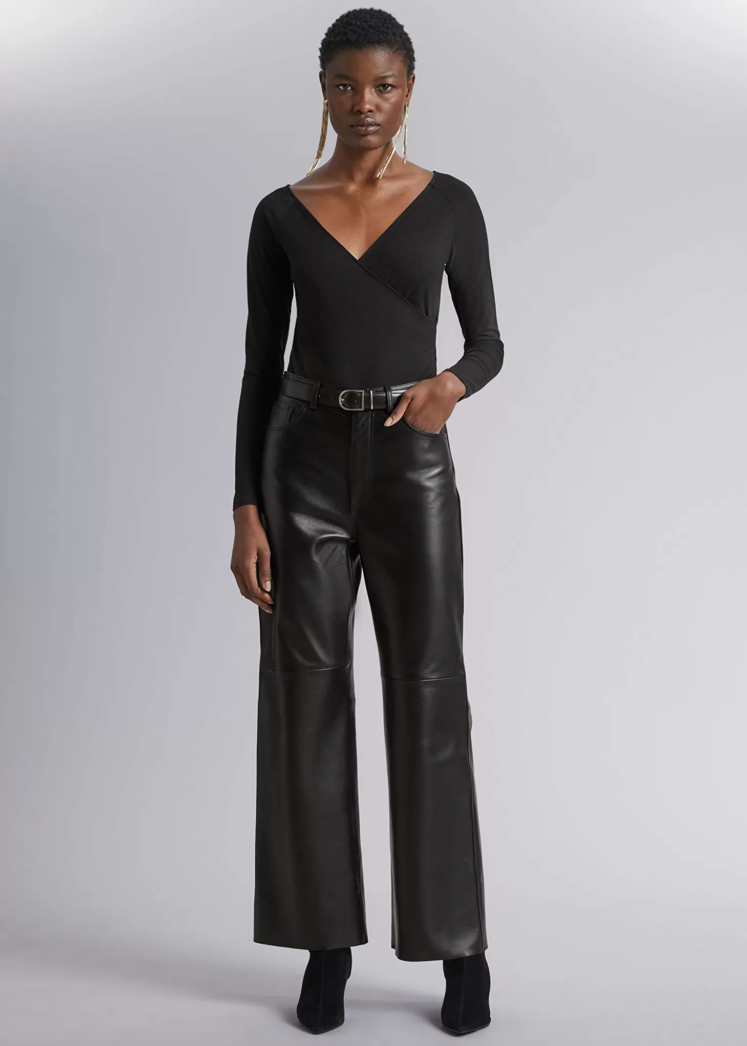 Fashion & Other Stories Off-Soulder Wrap Bodysuit Sort