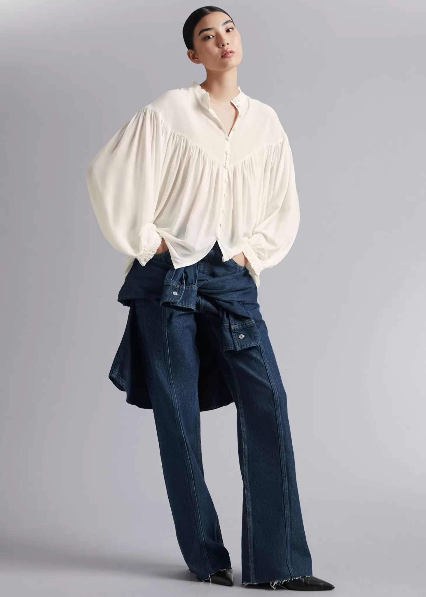 Online & Other Stories Oversized Flaesebluse Flode