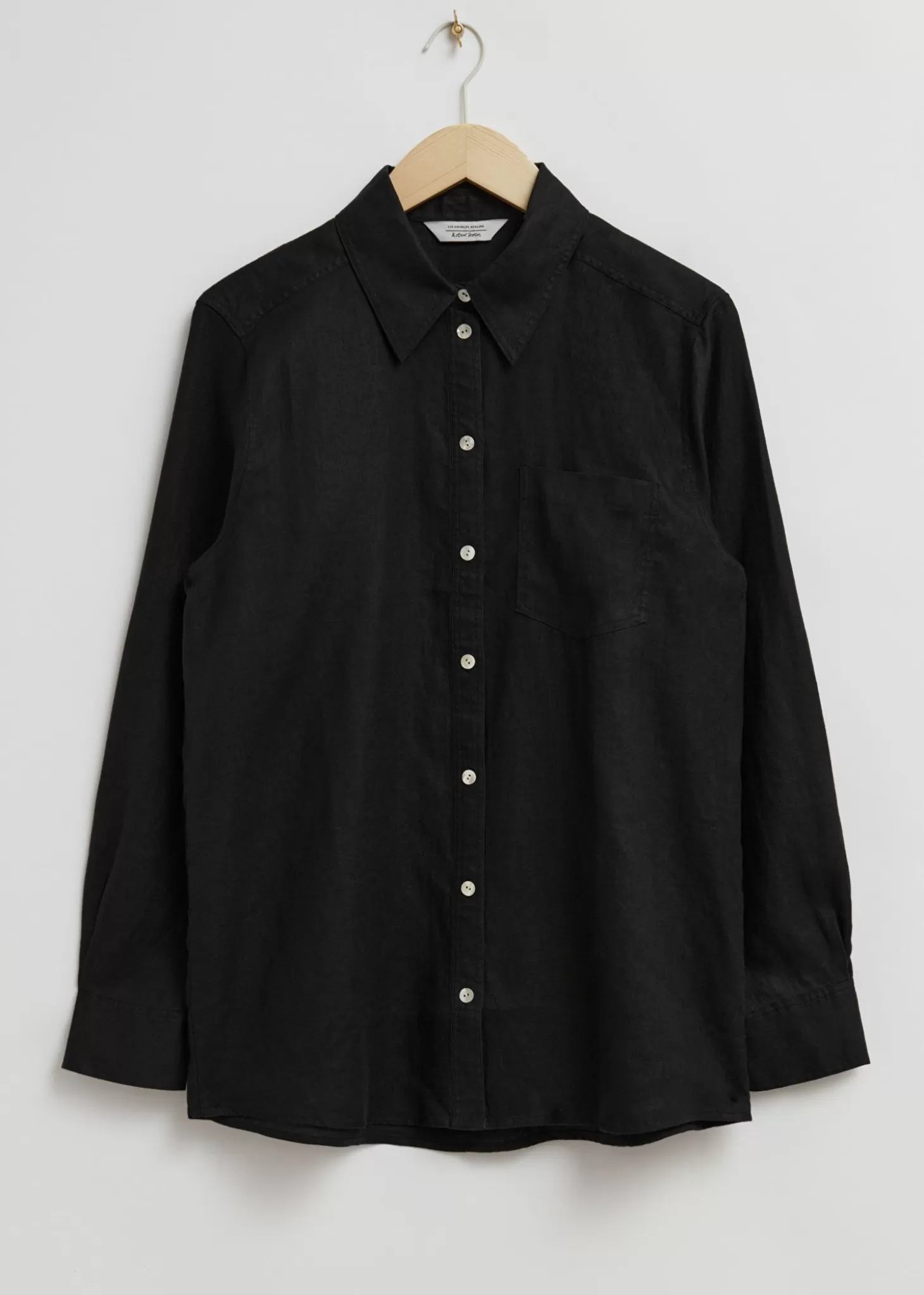 Outlet & Other Stories Oversized Patch Pocket Skjorte Sort