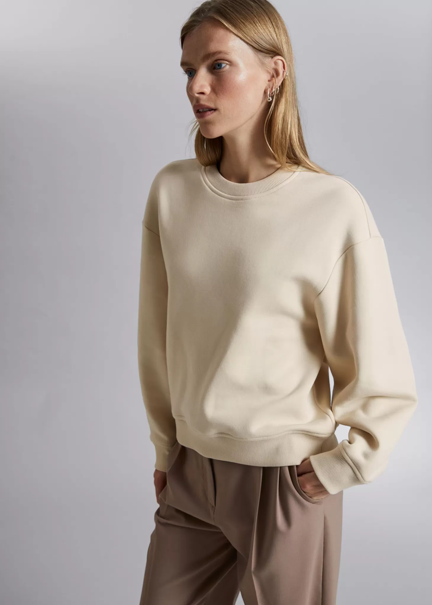 Online & Other Stories Oversized Sweatshirt Lys Beige