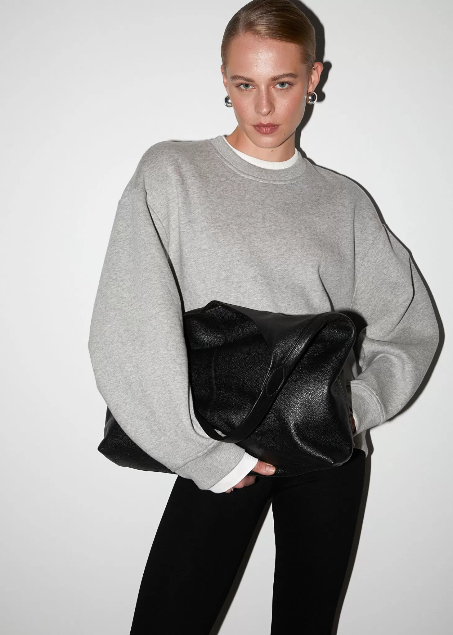 Store & Other Stories Oversized Sweatshirt Gra Melange