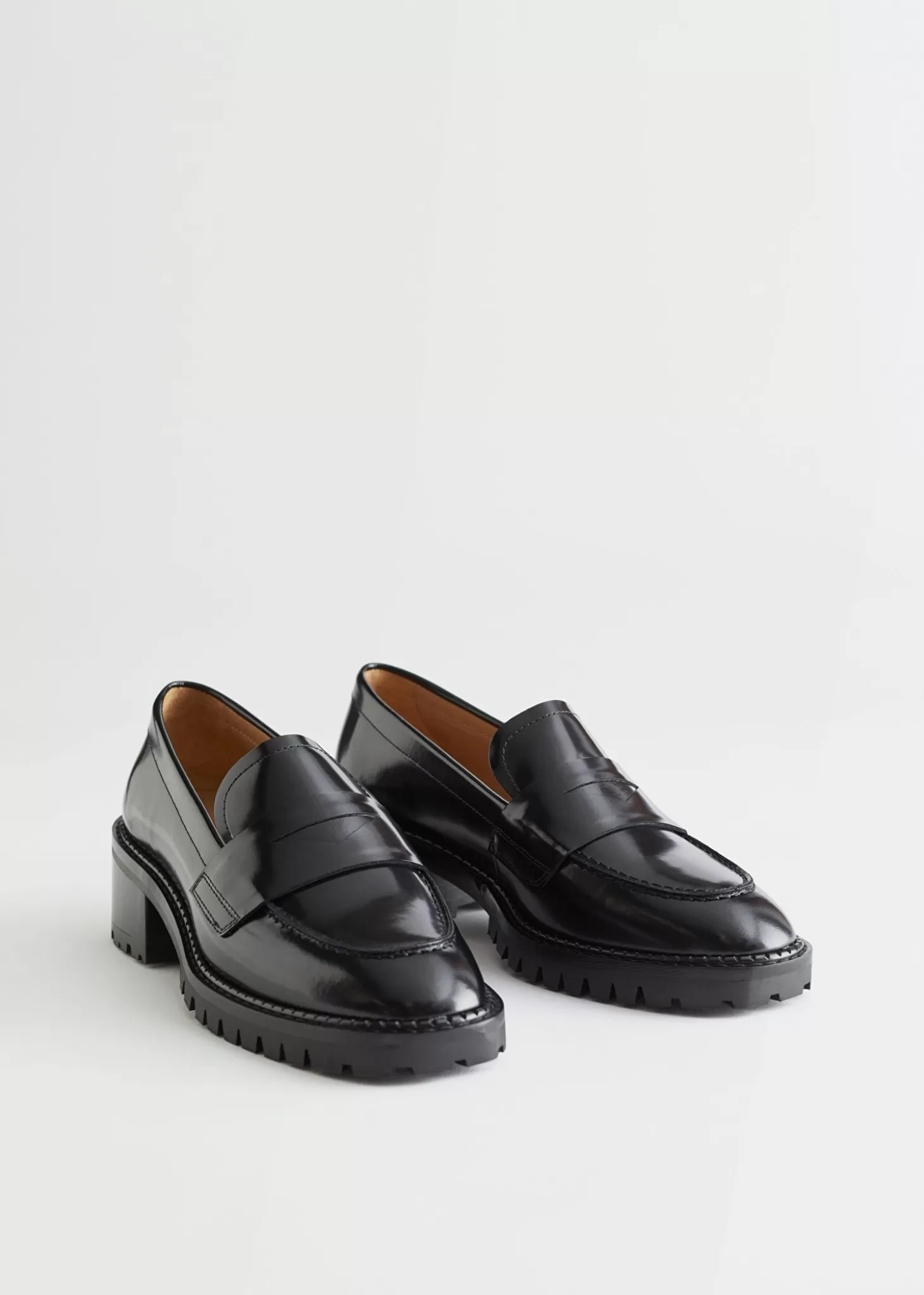 Fashion & Other Stories Penny Loafers I Laeder Med Haele Sort