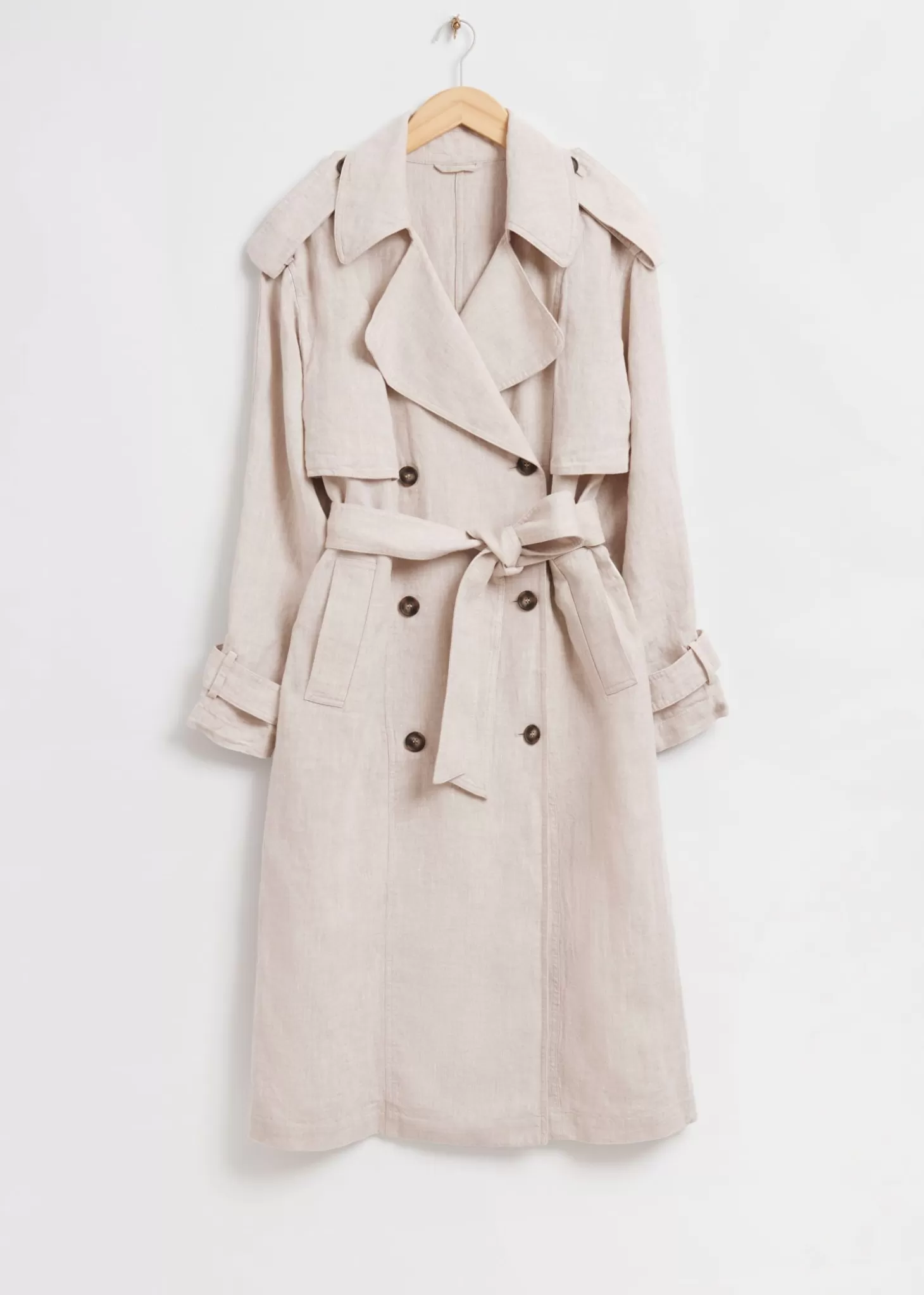 Fashion & Other Stories Storm Flap Trench Coat Af Hor Naturlig Beige