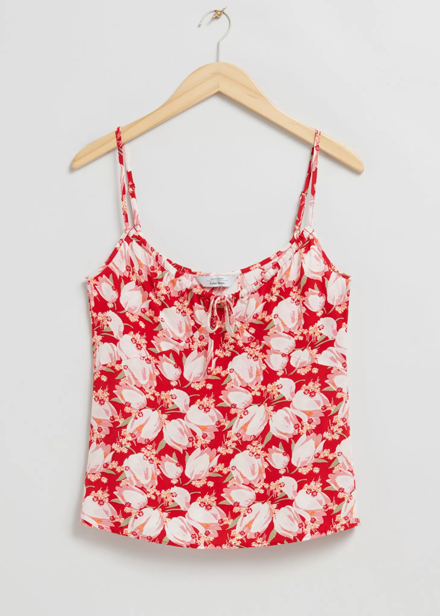 Online & Other Stories Strappy Snore Detalje Top Rod/Pink Blomsterprint