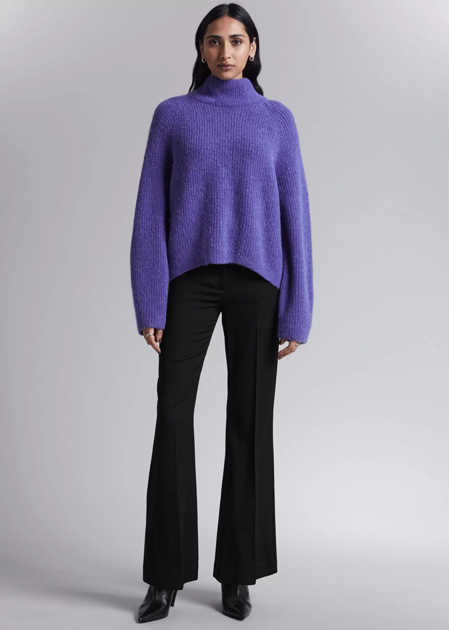 Best Sale & Other Stories Strikket Mock Neck Jumper Lilla