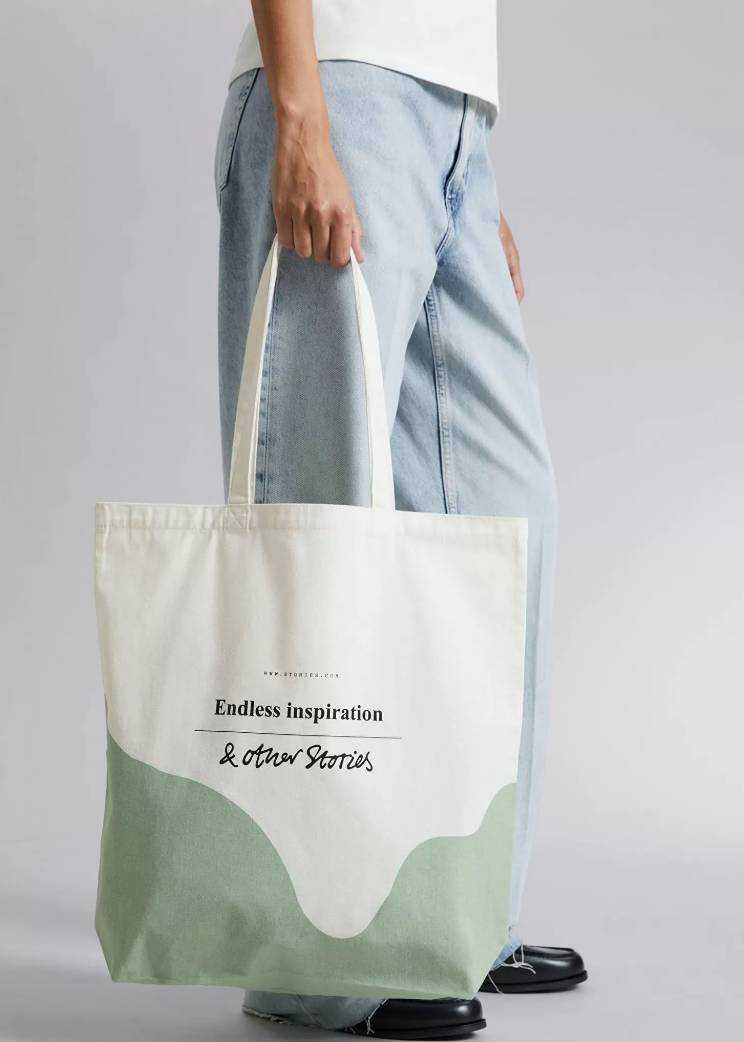 Outlet & Other Stories Tote I Bomuldslaerred Stovet Gron